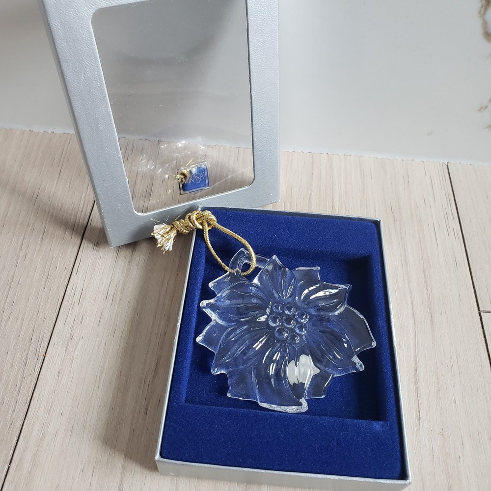 Mikasa‎ Joyous Collection Poinsettia Christmas Ornament In Box Holiday